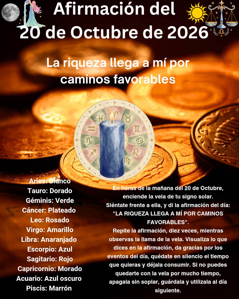 ADDAIS's tweet photo. #Afirmaciondel20: La riqueza llega a mí por caminos favorables. #addais #20deoctubre #martes https://t.co/TZtuAurAlO
