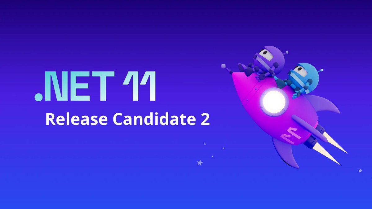 aspnetcore_news's tweet photo. Announcing .NET 11 Release Candidate 2 by @dotnet https://t.co/BJm8qVwwl9 #aspnetcore https://t.co/84XYgeod1w