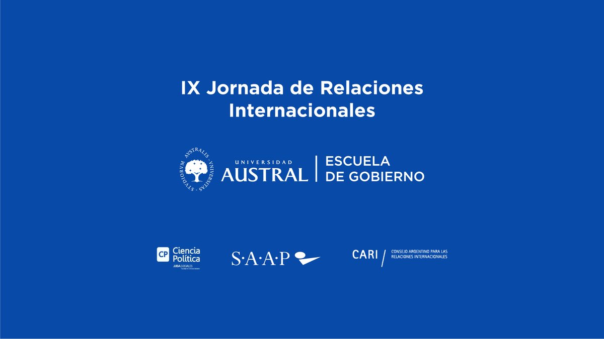RedSAAP's tweet photo. 🌐 IX JORNADA DE RELACIONES INTERNACIONALES | 2026 - 

📅 21/10
🕒 15:00 a 18:50 h
📍 Cerrito 1250, CABA | Presencial

🔗 INSCRIPCIÓN https://t.co/gcG7SVBw4O
Organiza: Universidad Austral – Escuela de Gobierno.

Acompañan: Ciencia Política UBA Sociales, SAAP y CARI. https://t.co/ci8pT9W7li