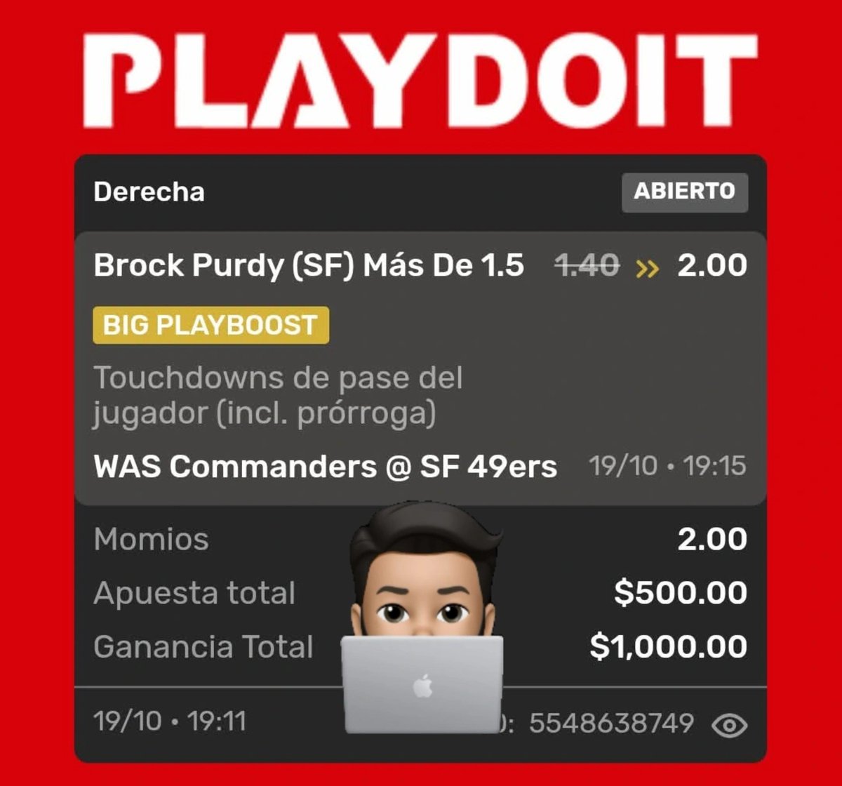 Inge_Picks27's tweet photo. Vamos con este aumento de @playdoitmexico para meterle más emoción al MONDAY NIGHT FOOTBALL https://t.co/kJI4w9D8or