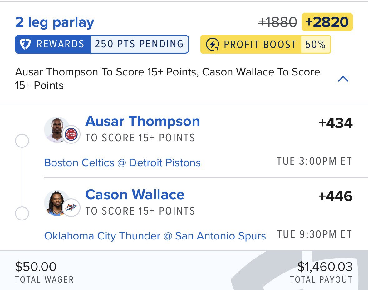 FilayTeamJ's tweet photo. Pairing I put together from spaces shoutout @LCapitanBets for the Cason look 

We’re so back! Went 0.25u here https://t.co/EmvXFrQuUq