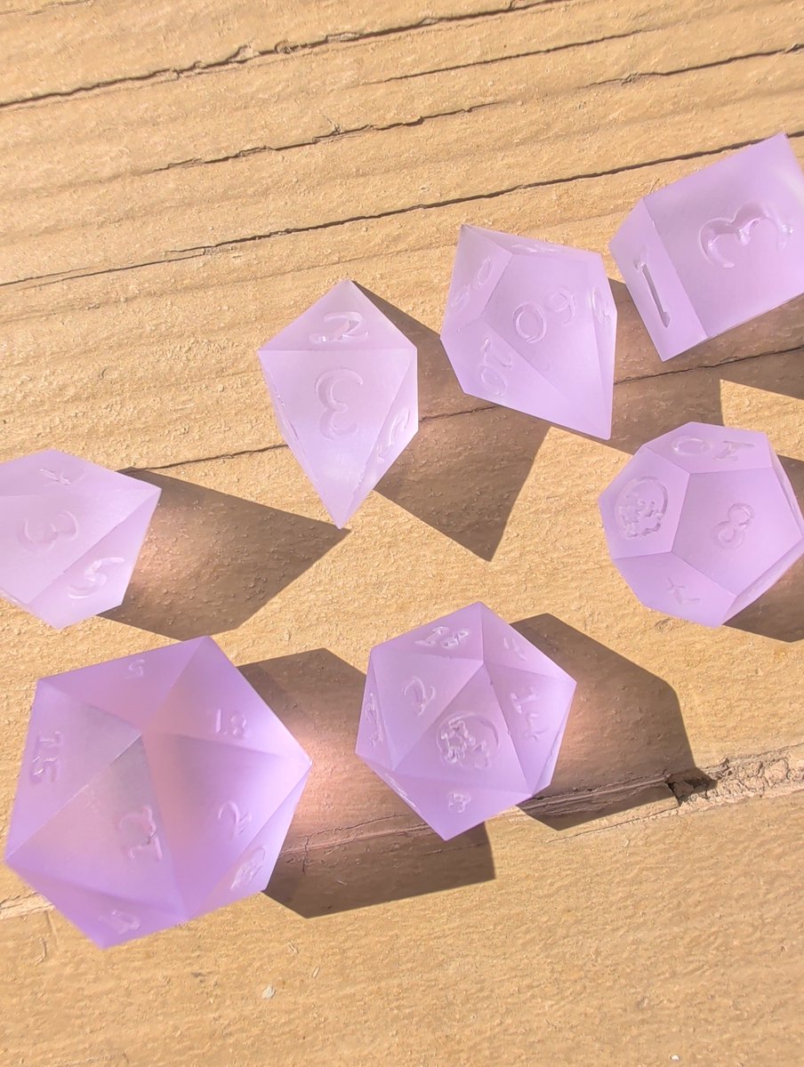 AuffallendArtWS's tweet photo. We finally have some new Masters that are coming out looking great! We are expected to have everything we need at the end of the month to be back up and running and taking orders again. Exclamation 
Please stay tuned for some beautiful dice creations! https://t.co/J5NX467RAr