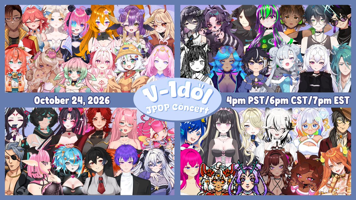 yualunaofficial's tweet photo. The V-Idol Concert Series is back with the theme JPOP this Saturday, October 24 at 4pm PST/6pm CST/7pm EST!

Make sure to stop by!

Please check out all of the amazing singers below vvv https://t.co/7XgLEDoK2N