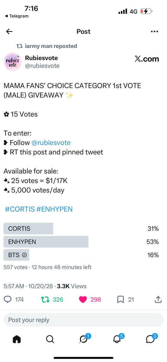Kellygggt's tweet photo. @rubiesvote @HourEmwzy For #BTS https://t.co/jy9qzOAFqA