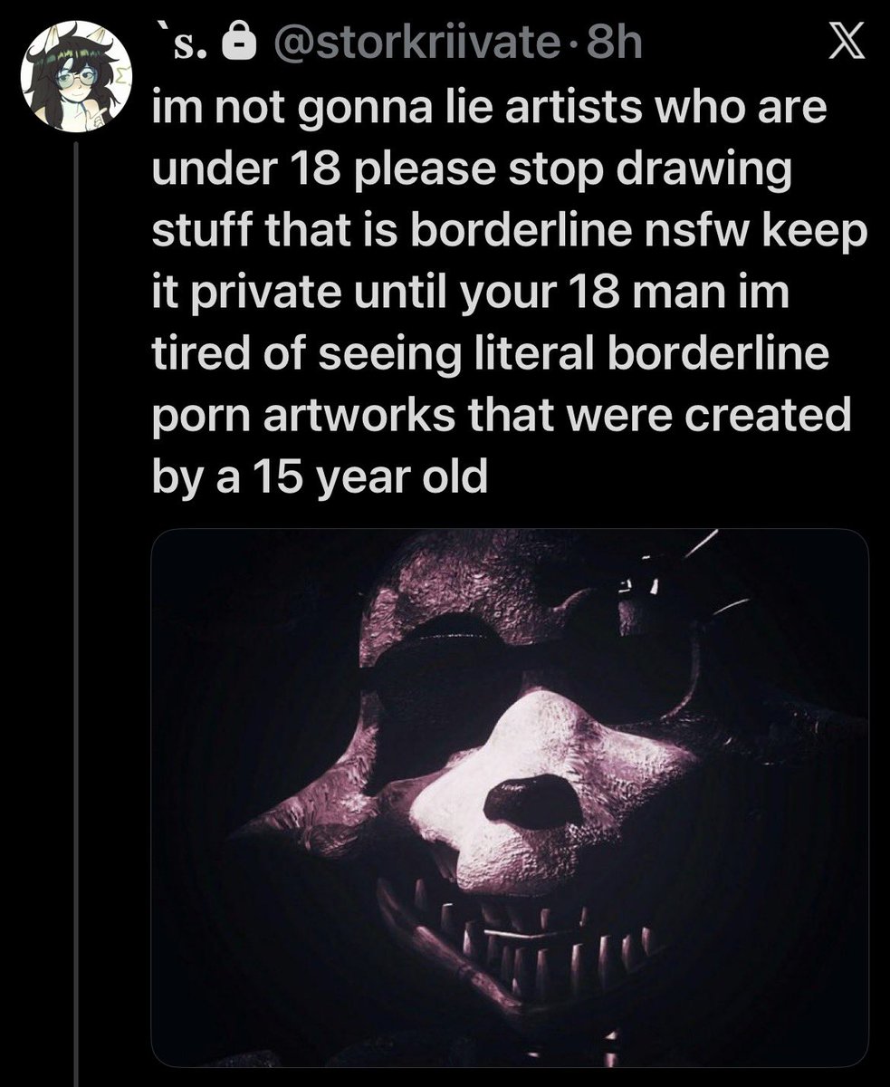 storkiiofficial's tweet photo. gonna bring this out of my private account for a moment because im seeing too much people who are under 18 doing this kind of thing https://t.co/7ObGJu1r3w