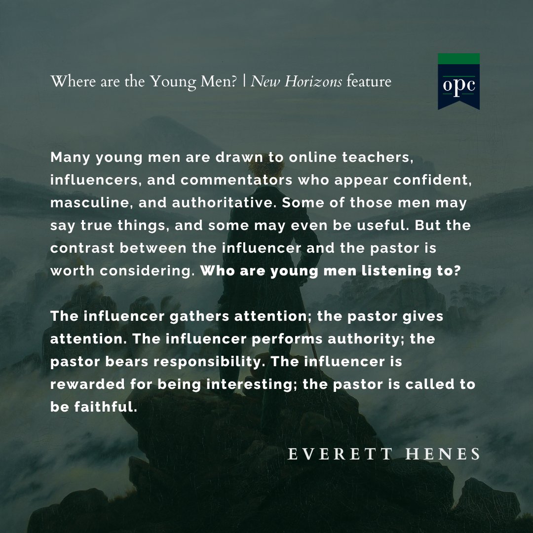 OrthodoxPC's tweet photo. NEW HORIZONS FEATURE | Where are the Young Men? by Rev. Everett Henes 

In Christian circles, many wonder how to reach young men in a digital age, and how to encourage them to consider ministry. Rev. Everett Henes contributes to the conversation in this month's New Horizons. Read the full article here: https://t.co/HFmTbrcSjS