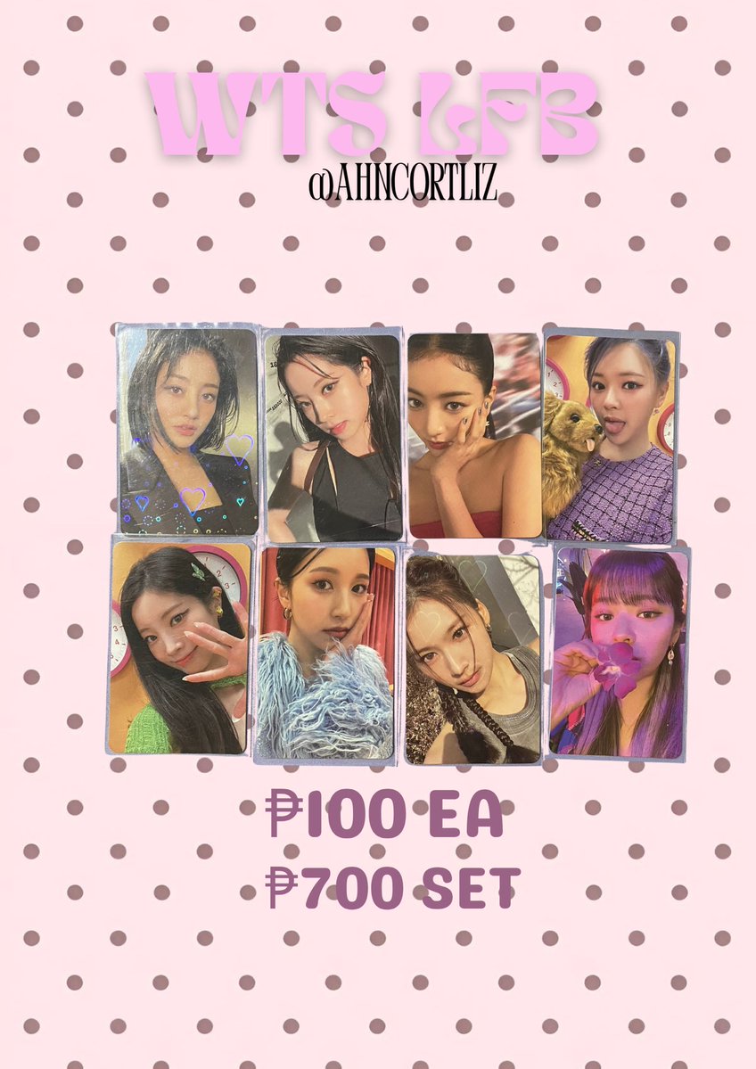 ahncortliz's tweet photo. ⋆.𐙚 WTS LFB TWICE PHOTOCARDS PH 

#lizcart 

ᯓ★ ₱ 100 each unless stated  
ᯓ★ payo / can do 1 week dop if taking more 
ᯓ★ 📍 rizal
ᯓ★ mod: J&amp;T 
ᯓ★ mop: gotyme/gcash 
ᯓ★ x SENSI &amp; IMPATIENT buyers 
ᯓ★ reply/dm to claim https://t.co/eUkf6BmRrt
