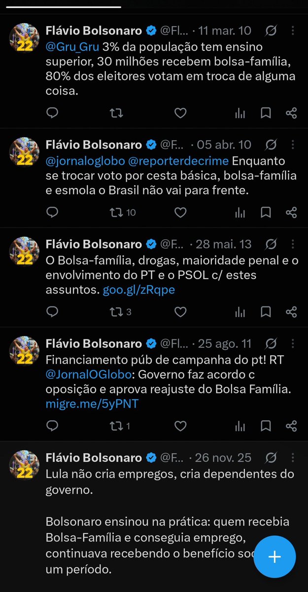 GugaNoblat's tweet photo. O print é eterno, Flávio. Apagar é só mais constrangedor. Quem recebe Bolsa Familia tem o direito de saber o que vc pensa sobre o programa de transferência de renda. Espalhem. https://t.co/7VlThSjNJS