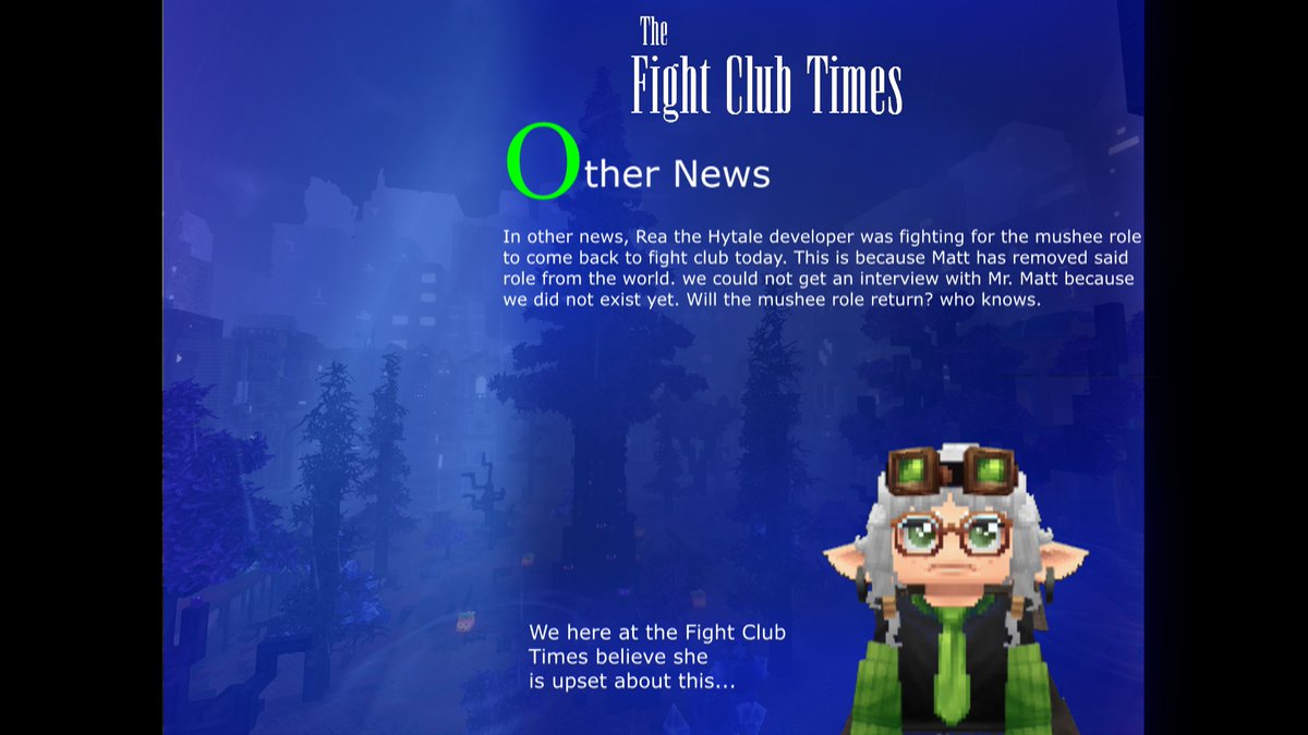 HytaleFightClub's tweet photo. @HytroX2 made a fight club newspaper for fun.

Fight Club has fun people https://t.co/jsvmsDspcI
