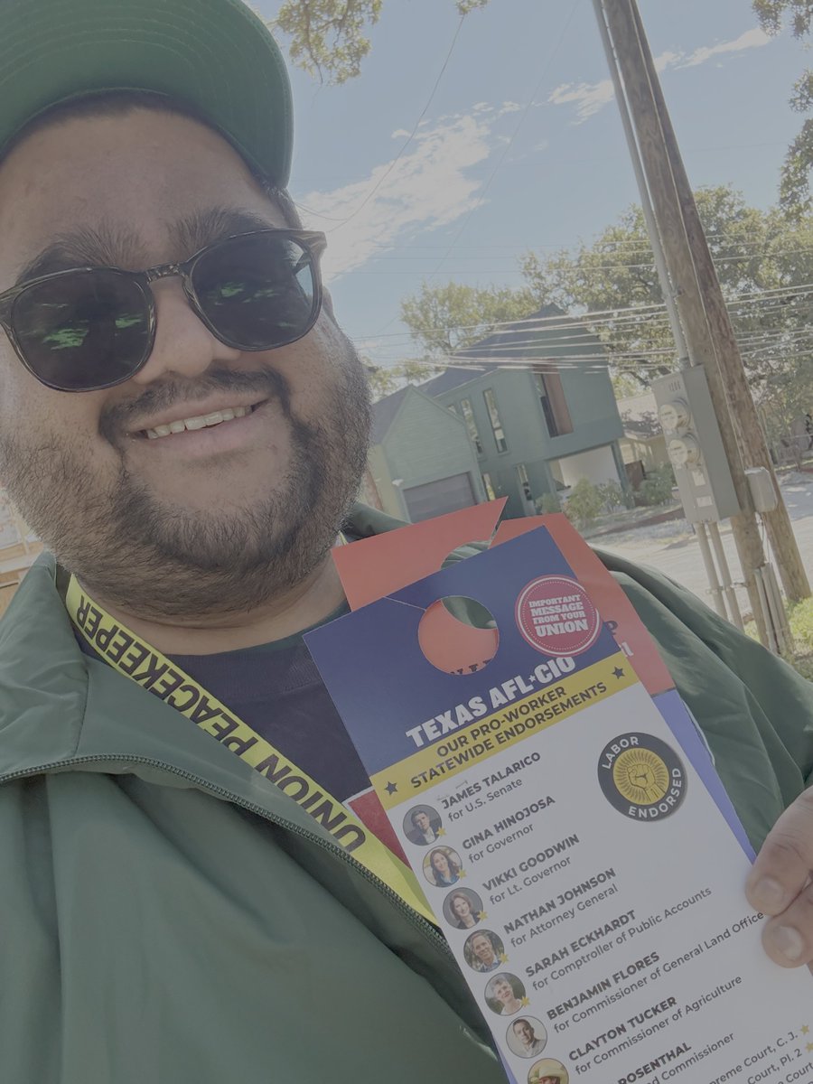 AFSCME's tweet photo. AFSCME members are hitting the streets, connecting with neighbors, and putting their solidarity into action. As union members, we know the value of using our voice. Now, it’s time to take that same collective power to the polls. 

Make a plan to vote: https://t.co/iSw5Tya7DU https://t.co/15QkBq0FJe