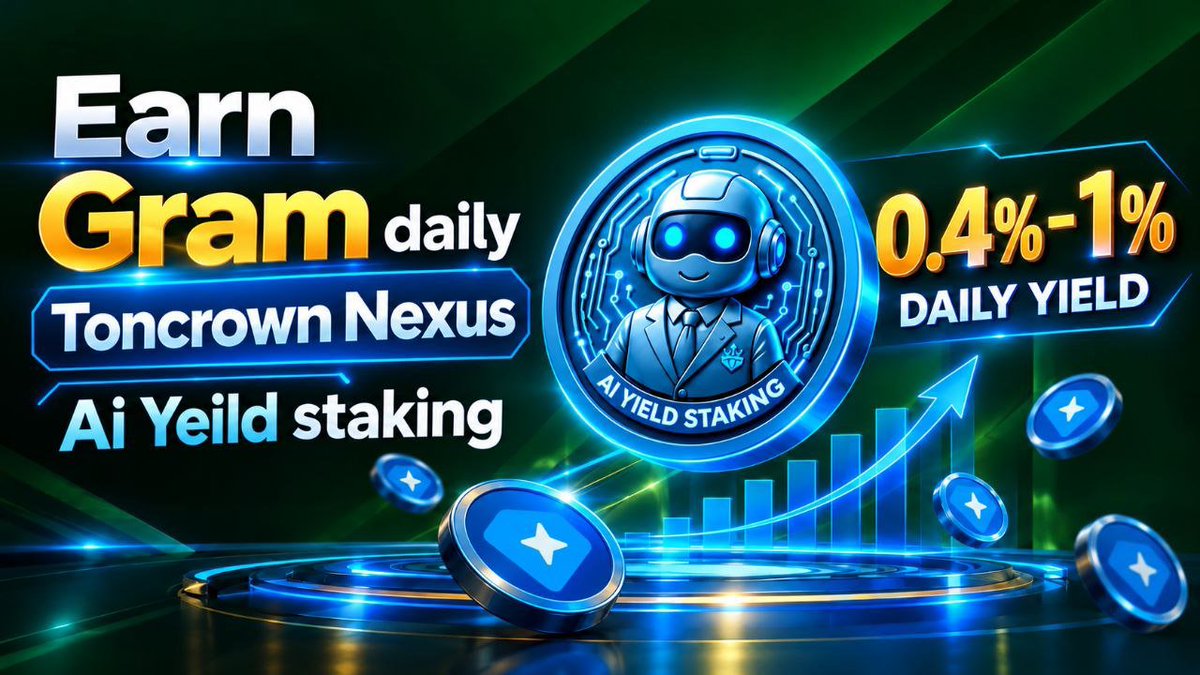 JITIntel's tweet photo. Welcome to TonCrown Nexu... where AI Yield Staking meets a community-powered economy.

🔥0.4% – 1% Daily Yield based on your VIP level.
🔥Earn $GRAM rewards daily.
🔥Stake directly from your connected wallet.
🔥Claim your daily rewards with one click.

Be part of a growing TON-powered community.
And there's more! 🚀

Your Nexus registration also qualifies you for the upcoming $TCN Airdrop. Don't miss your opportunity to be part of what we're building.

 Your journey starts with one connection.
👉 Join TonCrown Nexus today:
🌐 https://t.co/kjBh592Gg8

TonCrown — The Power in You!