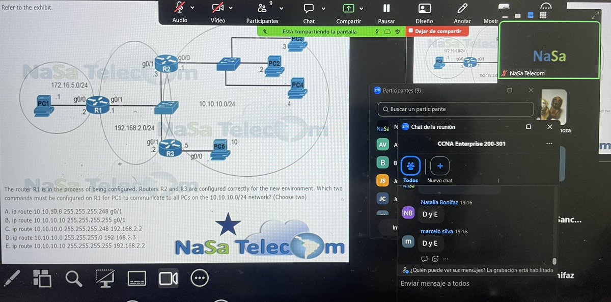 NaSa_Telecom's tweet photo. ¡Rendirse, jamas! Noche de teoría y laboratorios de enrutamiento estático en nuestro módulo CCNA 200-301. Somos #NaSaTelecom #Capacitaciones #Certificaciones #RedesDeDatos #Networking #Cisco #CCNA #Enterprise #Routing #Switching #Automation #Design #Security #Wireless #AI https://t.co/8of11mhuFJ