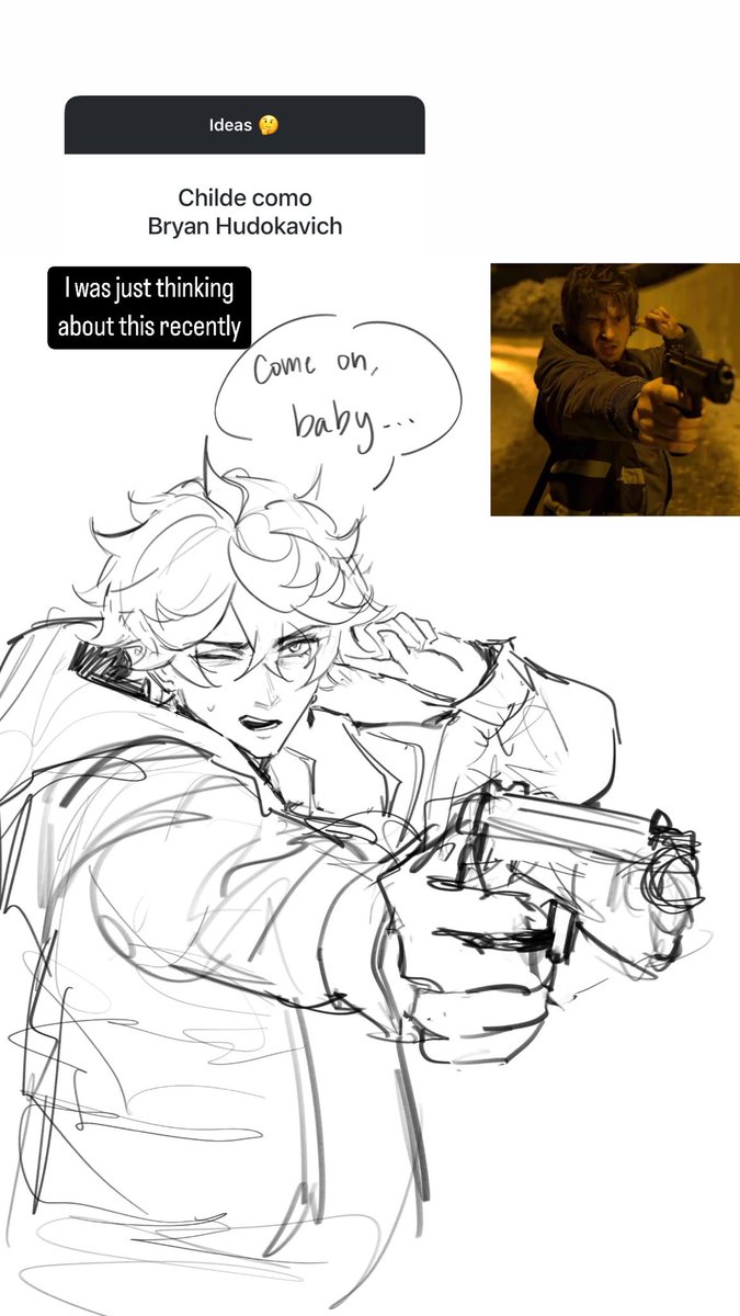aitsuwu's tweet photo. Random Childe sketch requests from insta https://t.co/yANQwIxmz2