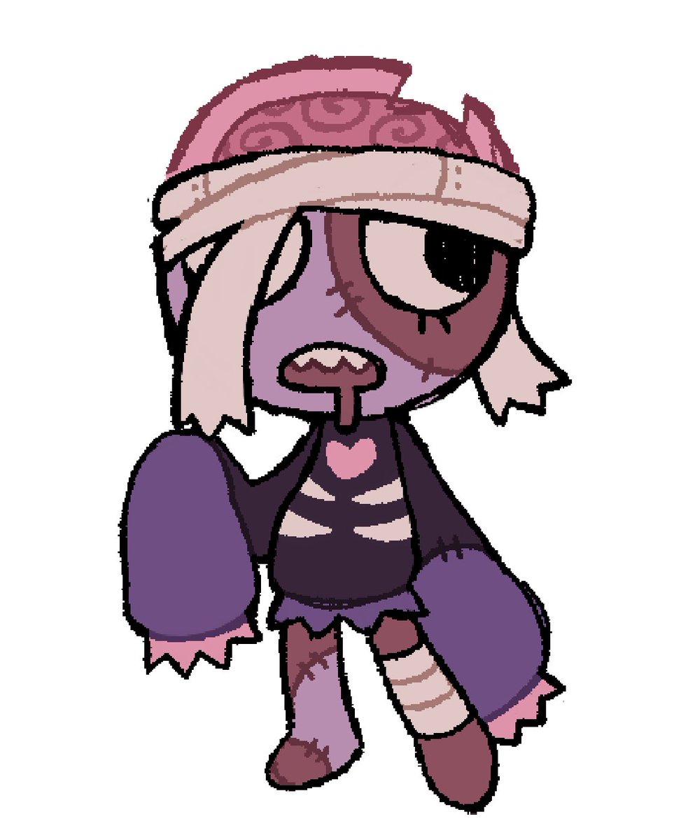 GhostGuppi's tweet photo. I wanted to try to redesign Gigi's new Halloween skin to be closer to the other zombies 
#dandysworldfanart #dandysworld https://t.co/gujVbcLQOr