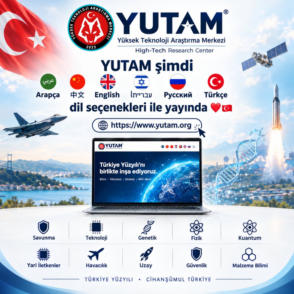 yutamorgtr's tweet photo. 🌐 YUTAM, 6 dil seçeneğiyle erişime açıldı!

Türkçe, İngilizce, Arapça, Çince, İbranice ve Rusça dil seçenekleriyle ileri teknoloji araştırmalarını küresel ölçekte erişilebilir kılıyor; Türkiye Yüzyılı'nı inşa ediyoruz.

🇹🇷 Cihanşümul Türkiye için:
🔗 https://t.co/jjibvc4eTh https://t.co/zsZ92trY99
