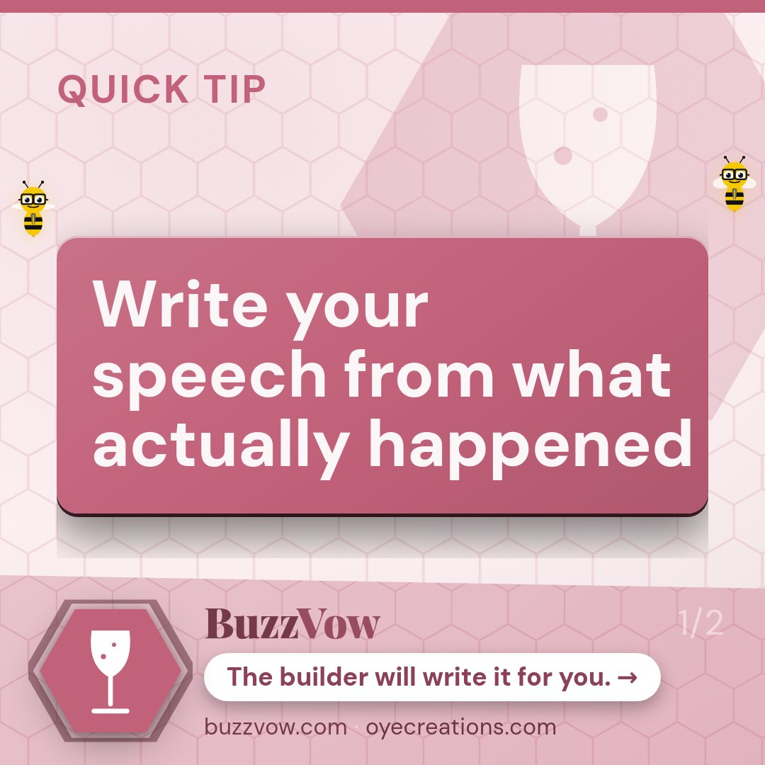 buzzcompose's tweet photo. You're about to give a speech that matters. BuzzVow writes it from your real memories, not a template. Try free.

#weddingvows #bestmanspeech #weddingspeech #eulogy #speechwriting https://t.co/vBMQkB1p4e