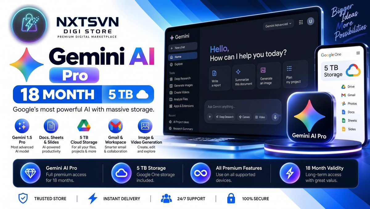 ConnectFearless's tweet photo. Google Ai Subscription for 18 Months available at very low price 

#Gemini #AiTools #Subscription #Marketplace https://t.co/3ssv85ofHv