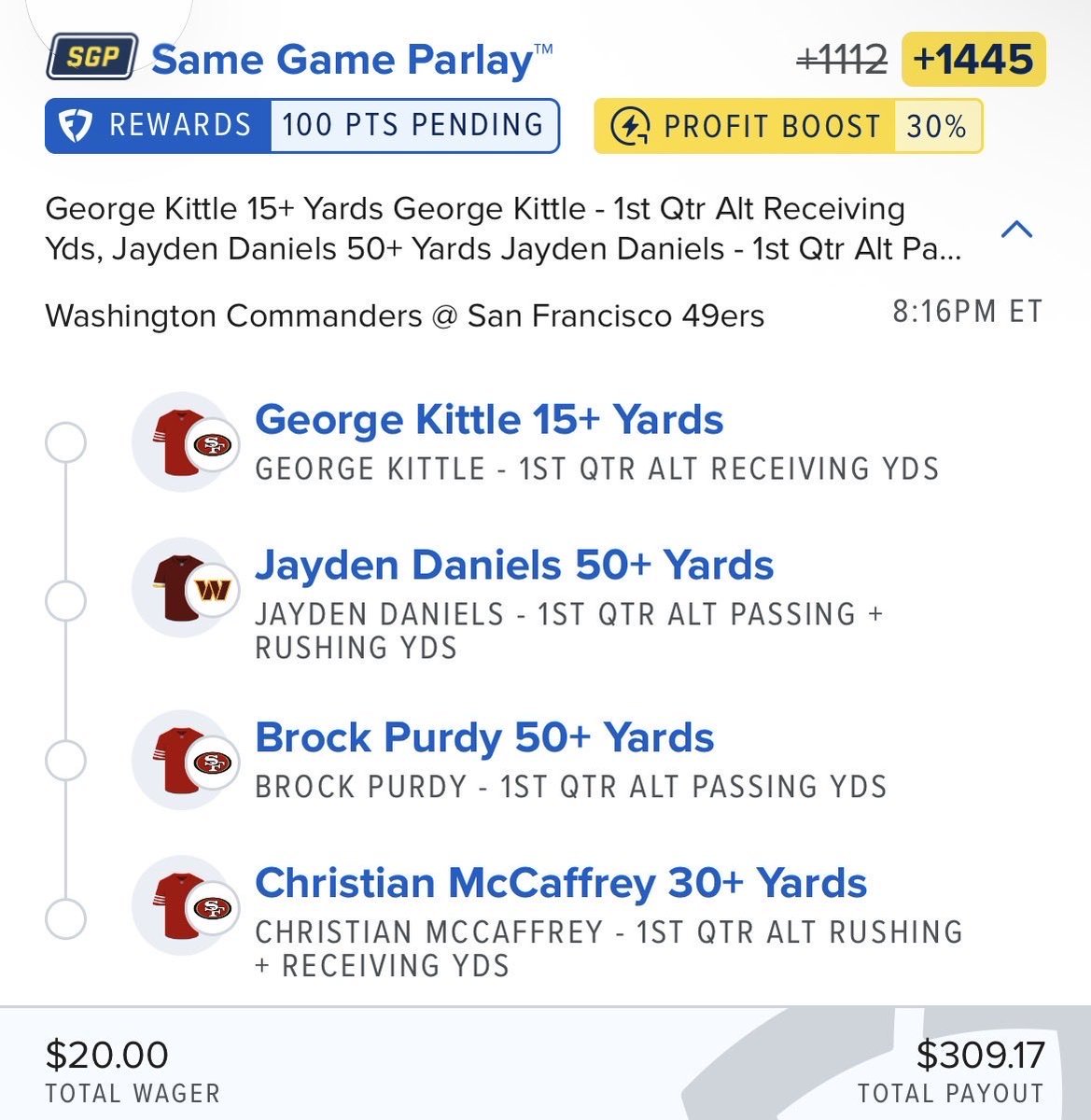 Bigogbets's tweet photo. 🏈 MONDAY NIGHT FOOTBALL 1Q LOTTO 🚀🔥 +1445 ODDS!

@Playbook #MNF #NFLPicks #SportsBetting https://t.co/XIi9kNbnkL