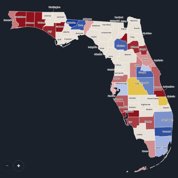 EricLDaugh's tweet photo. 🚨 JUST NOW: Republicans finish day one of Florida early voting with a NARROW LEAD

🔴 Republican: 40.5% 
🔵 Democrat: 40.1%

Democrats staged an evening COMEBACK and other red counties have yet to open.

Mail-in voting is still R+1.3 from the 2024 red wave, while early voting is a Democrat shift for now

TIME TO VOTE, REPUBLICANS!

Don't show the Democrats any mercy!