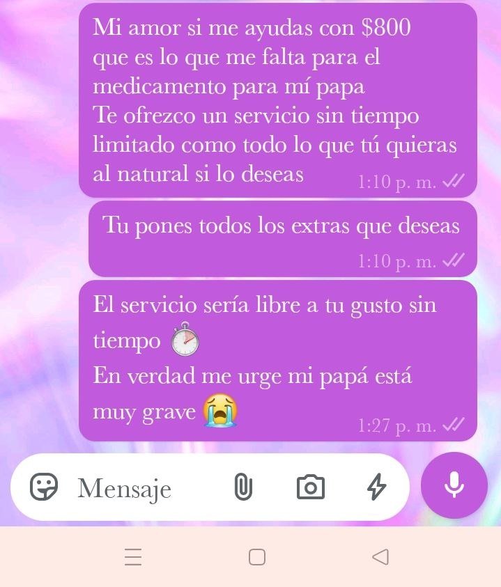 KarDorada6l's tweet photo. Quien me puede ayudar 🙏 
Mañana mismo le puedo dar el servicio🥺❤️ https://t.co/9wioVCsV0Z