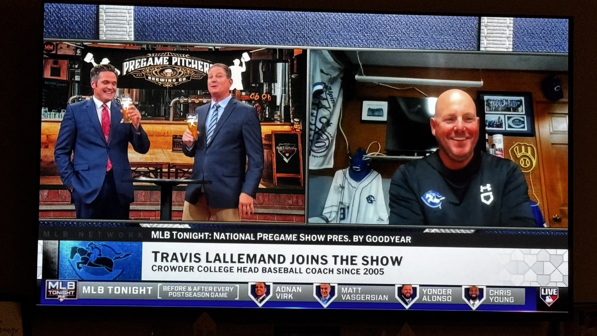 MattFogelsong's tweet photo. .@CrowderBasebal1 &amp; @TLalle31 getting some well deserved love from @Plesac19 &amp; Greg Amsinger on @MLBNetwork earlier tonight talking about the @Brewers #GhostRiders, Aaron Ashby &amp; @Jmisiorowski9, days before @MLB World Series G1. Cheers to the Roughriders!! https://t.co/OKrr60msmb