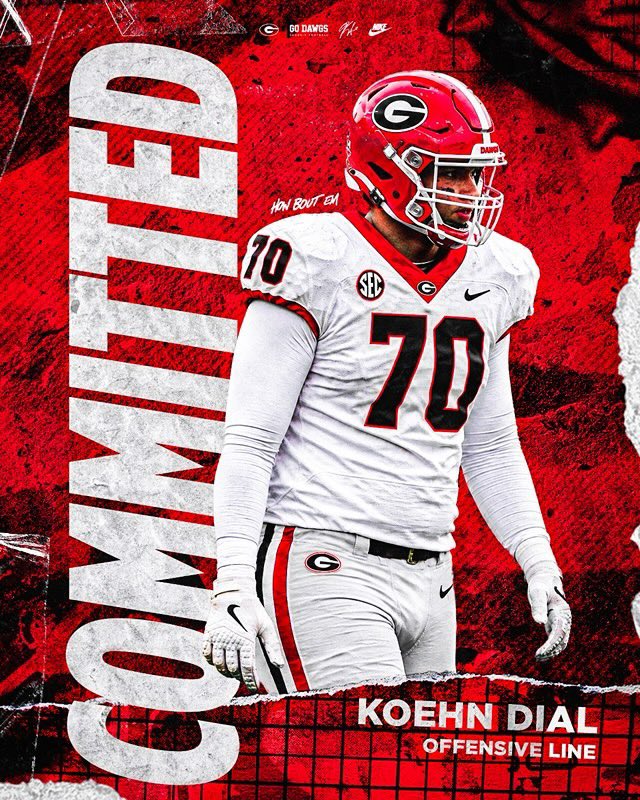 KoehnDial's tweet photo. After a lot of consideration, itโs an honor to announce my commitment to the University of Georgia. Thank you everyone who has helped me through my journey. GO DAWGS!
@KirbySmartUGA @coachKub_70
@SSearels @GeorgiaFootball @bobbybentley @bigdonell72
@FootballBga @ChadSimmons_ https://t.co/KchT4G59ye