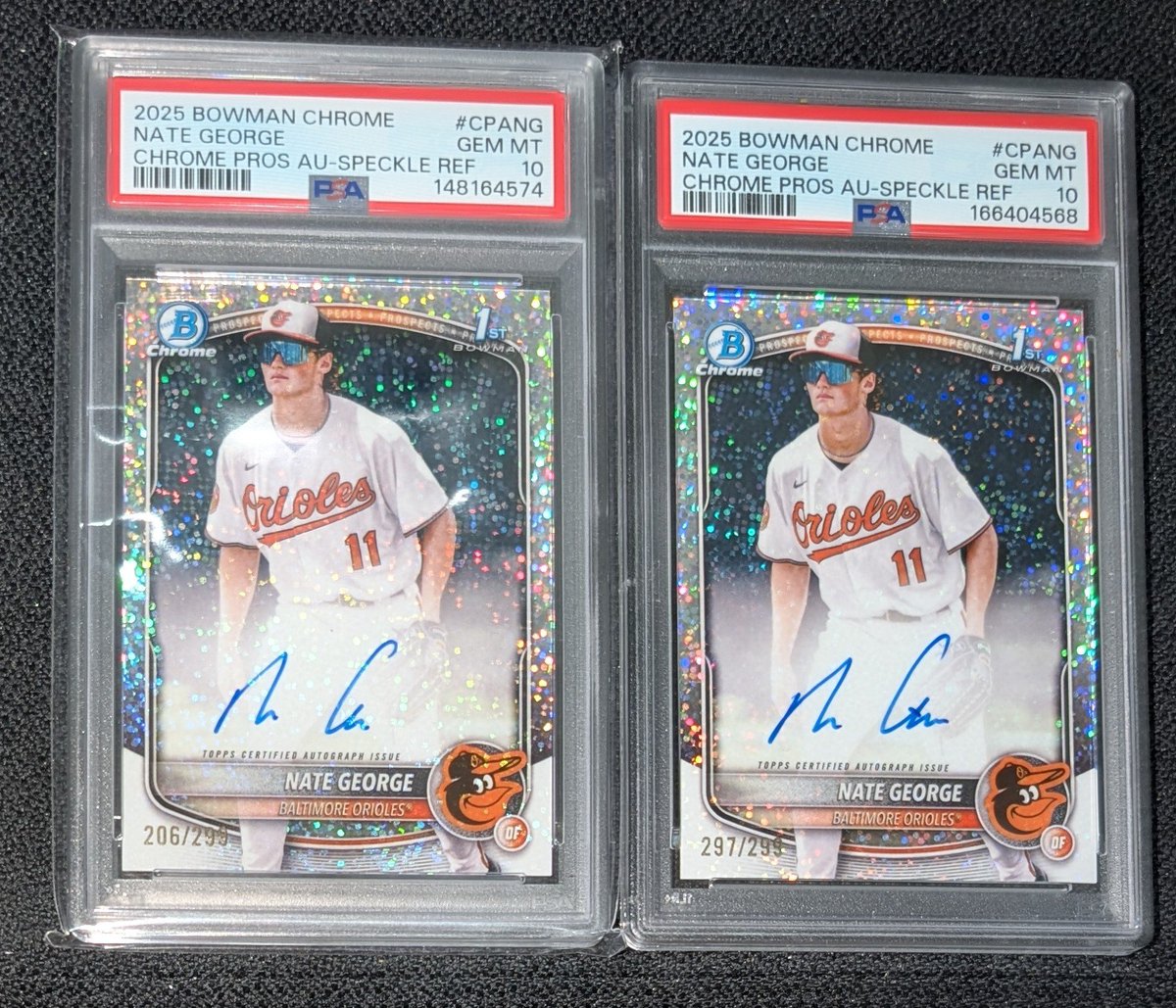 CardsThings's tweet photo. Nate George Bowman chrome auto /299 PSA 10 
$200 each
2 available 

See pinned for rules/ shipping
#CardsThingsStax https://t.co/Vix6QriGC0