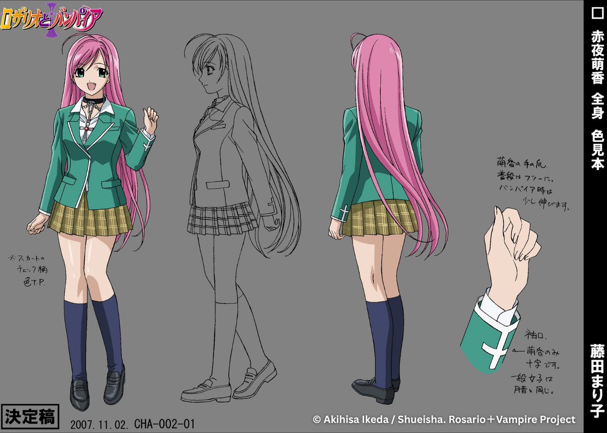 GonzoAnimeIntl's tweet photo. ✨🎃Only 11 days until Halloween!!!🎃✨ 
Get excited because we will be counting down by posting a character design from #RosarioVampire every day! Starting with Moka!!
#Anime #Vampire #Halloween @animerosavam https://t.co/SGSILyq9OU