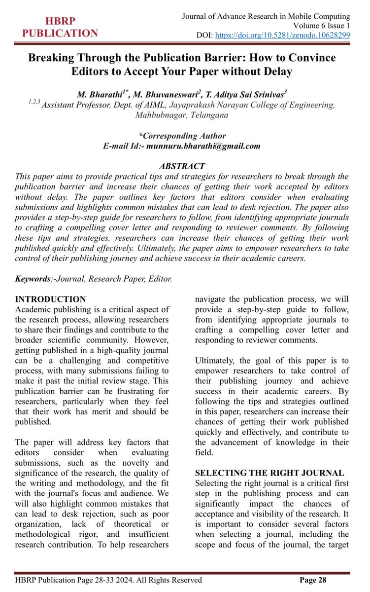 SciencNews's tweet photo. Breaking Through the Publication Barrier: How to Convince Editors to Accept Your Paper without Delay https://t.co/DT2YVHWGGU