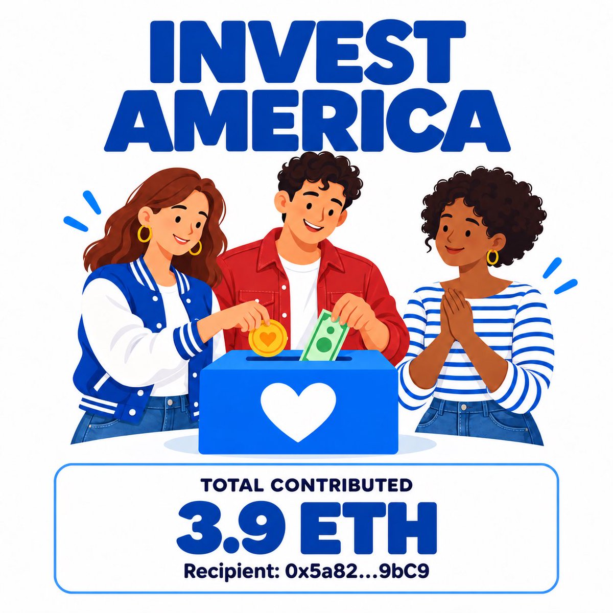 IAF_rh's tweet photo. Over 3.9 ETH contributed so for. A milestone we’re proud to share with our community. 🇺🇸

The tax fees generated are AUTOMATICALLY sent to the designated wallet, leaving a public on-chain record everyone can follow

See what arrives, when it arrives, and where it goes next
