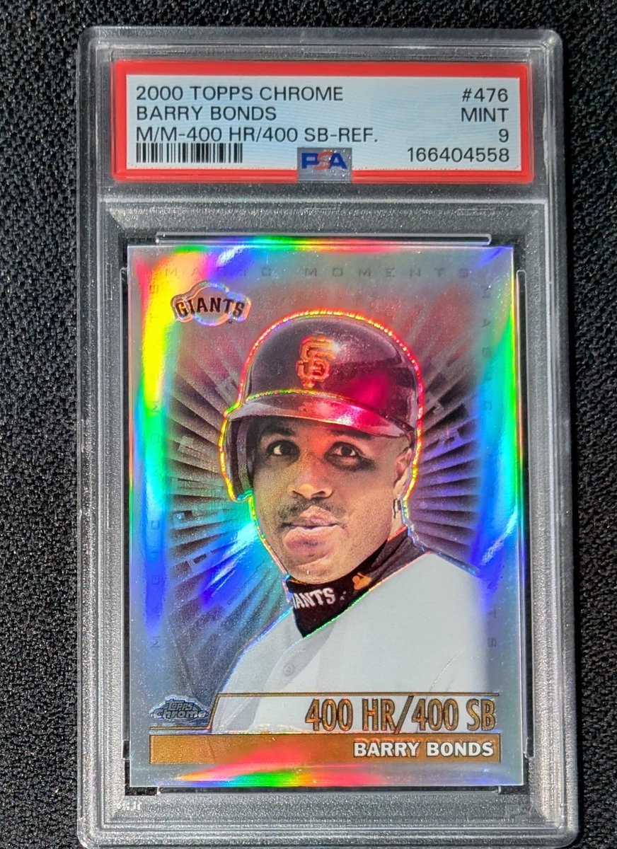 CardsThings's tweet photo. 2000 Topps chrome bonds refractor 400/400 PSA 9
$400
Pop 5, none higher 

See pinned for rules/ shipping
#CardsThingsStax https://t.co/XHNHcpGJeV