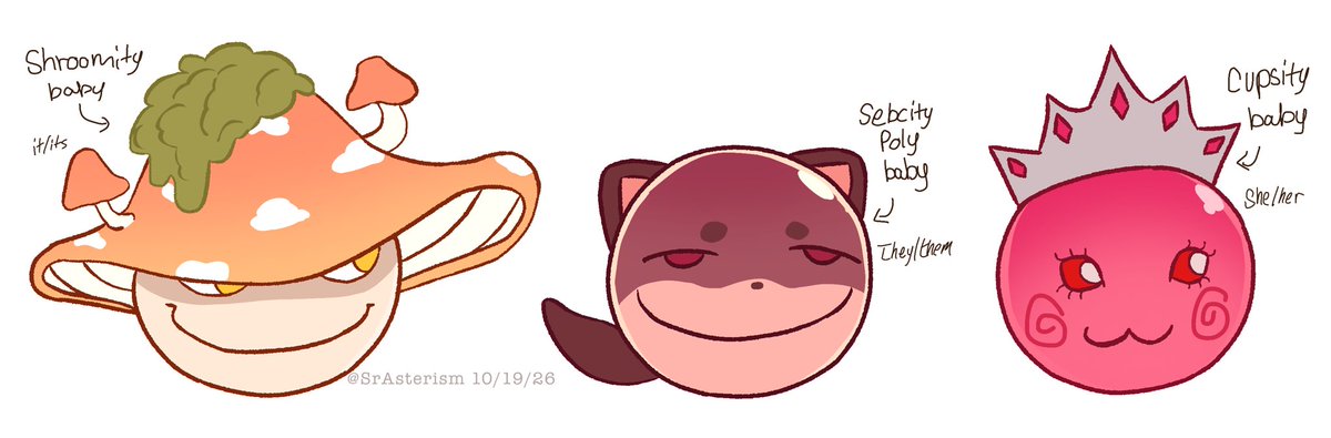 SrAsterism's tweet photo. i didnt give them names so figure it out urselves
#shroomity #sebcity #cupsity https://t.co/6hX2B4H7HD