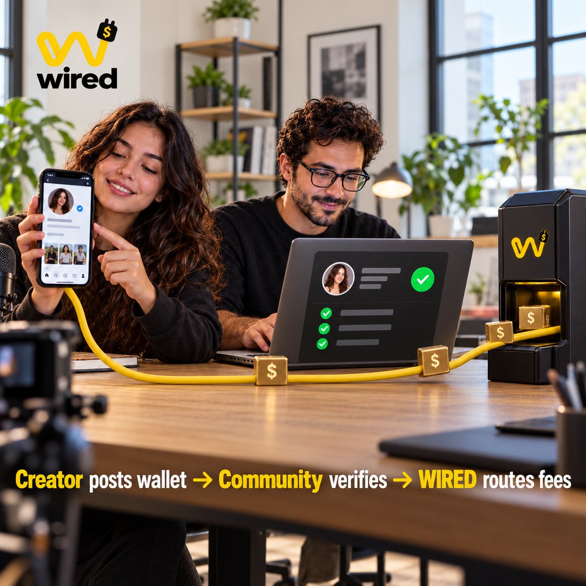 wiredupbnb's tweet photo. A little more detail on how WIRED’s new permissionless creator claims work.

The creator identity is fixed when the token launches. The platform and account cannot be changed by the person running verification.

For profile verification, WIRED reads the canonical public bio and accepts exactly one BNB Smart Chain-compatible wallet address. The address alone is sufficient.

For post verification, the community submits the exact public post URL. WIRED checks the root post, confirms that it came from the creator account recorded at launch, and looks for:

• Exactly one BSC-compatible wallet address
• A mention of WIRED, Wired, wired, or 
• A publication time after launch when the platform exposes a reliable timestamp

Replies, comments, quoted posts, URL parameters, redirects, and wallet addresses elsewhere on the page are ignored.

Anyone can trigger the check. The creator only publishes their preferred payout address and keeps the proof public until verification completes.

The result is a creator-fee claim that can be initiated by the community and verified against public social data. The creator never has to connect a wallet to WIRED or sign anything on the website.
