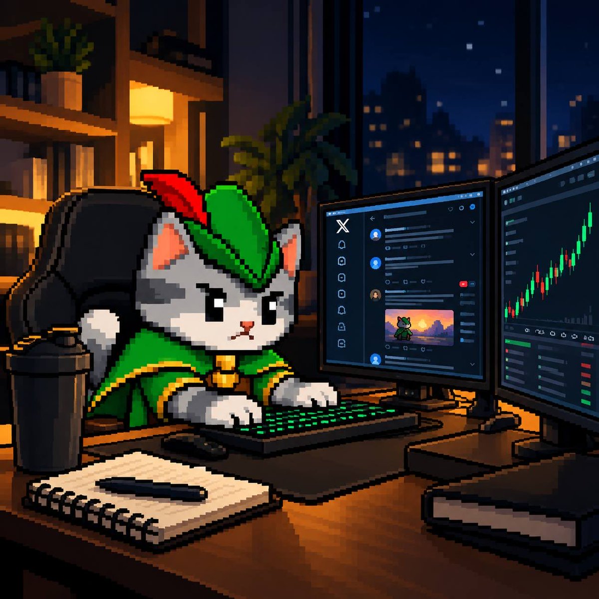 Robincat_coin's tweet photo. Bag working is dying. 

Incentives aren’t aligned, and the latest narratives have all been short-term.

At Robincat, holders earn rewards through distributions of the creator fees. 

The cat in the Robinhood app is the perfect long-term hold.

OG bag workers… we want YOU. https://t.co/3CBBNq2oC0