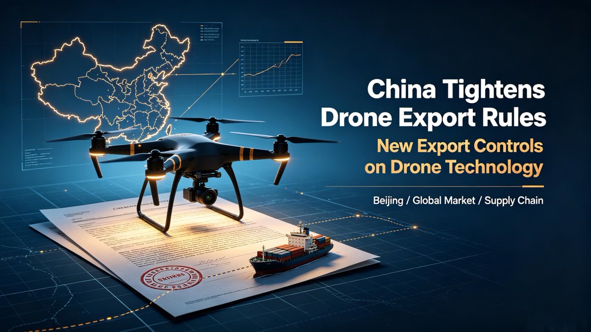 castello_sAsY's tweet photo. China has introduced new export controls on drone technology. Beijing says the rules are aimed at managing sensitive exports, but the policy could have major implications for global military and commercial drone markets.
#China #DroneExports #Beijing https://t.co/cFzp0qFttj
