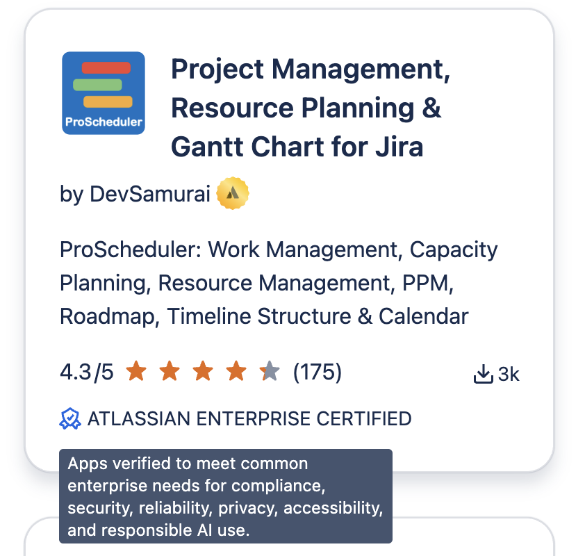 ShinNagasada's tweet photo. The first outcome of focusing on the “boring things” is here!
TeamBoard ProScheduler has earned the @Atlassian  Enterprise Certified badge! 🎖️

Turns out, those boring things aren't so boring after all. 😉
More apps will follow. Yay!

#Atlassian #AtlassianEnterpriseCertified #ProScheduler #ProjectManagement #DevSamurai