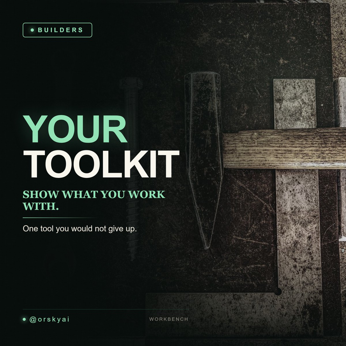 orskyai's tweet photo. We all have one tool we refuse to part with.
Share what you use in the replies.
What is your essential piece of kit? 🛠️ https://t.co/MvZb7uVjQm