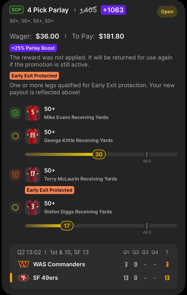 LoboCruz22's tweet photo. @DK_Assist why cant the odds still be boosted ? how can I use this again if its only for this game?? https://t.co/gOLJuAKKzJ