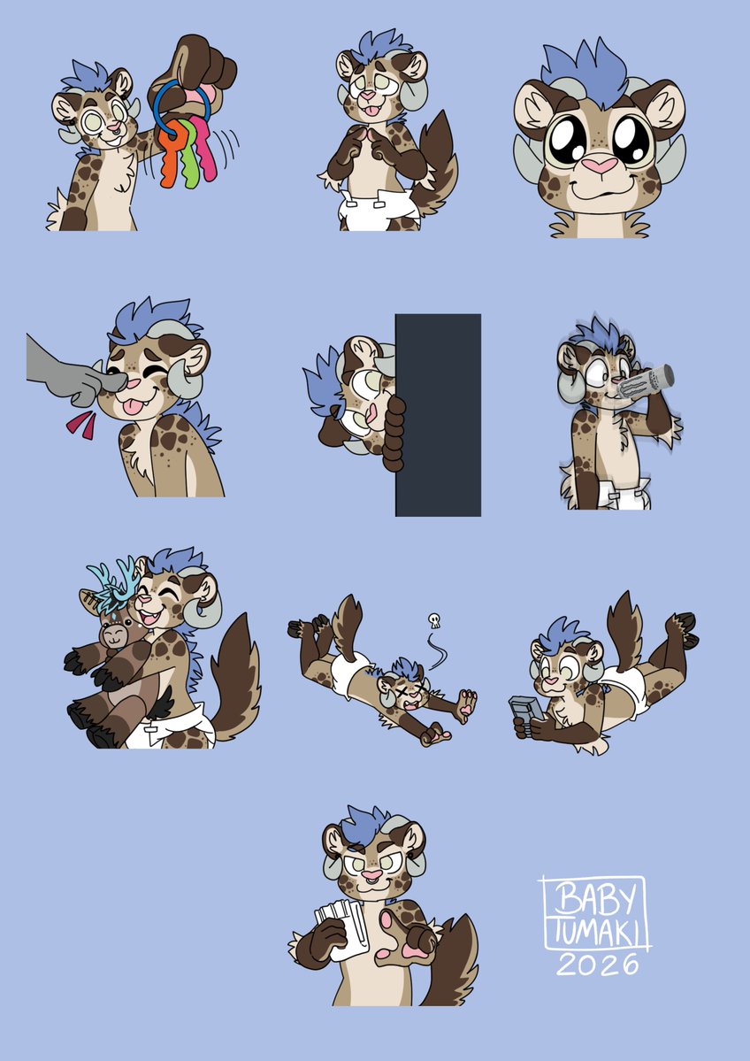 BabyTumaki's tweet photo. Cute hyena stickers! https://t.co/zhMnIzyEKa