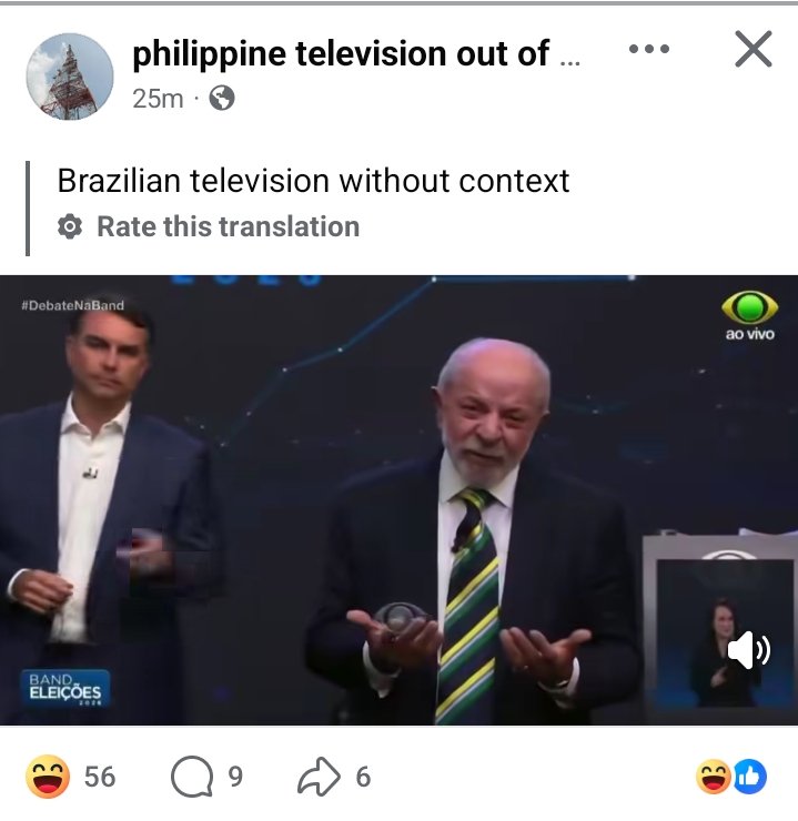 KuyaErjann's tweet photo. Based @phtv_nocontext.
#BoraLula #BOLSONAROSNUNCAMAIS
#Brazilippines https://t.co/flUydjlnQb