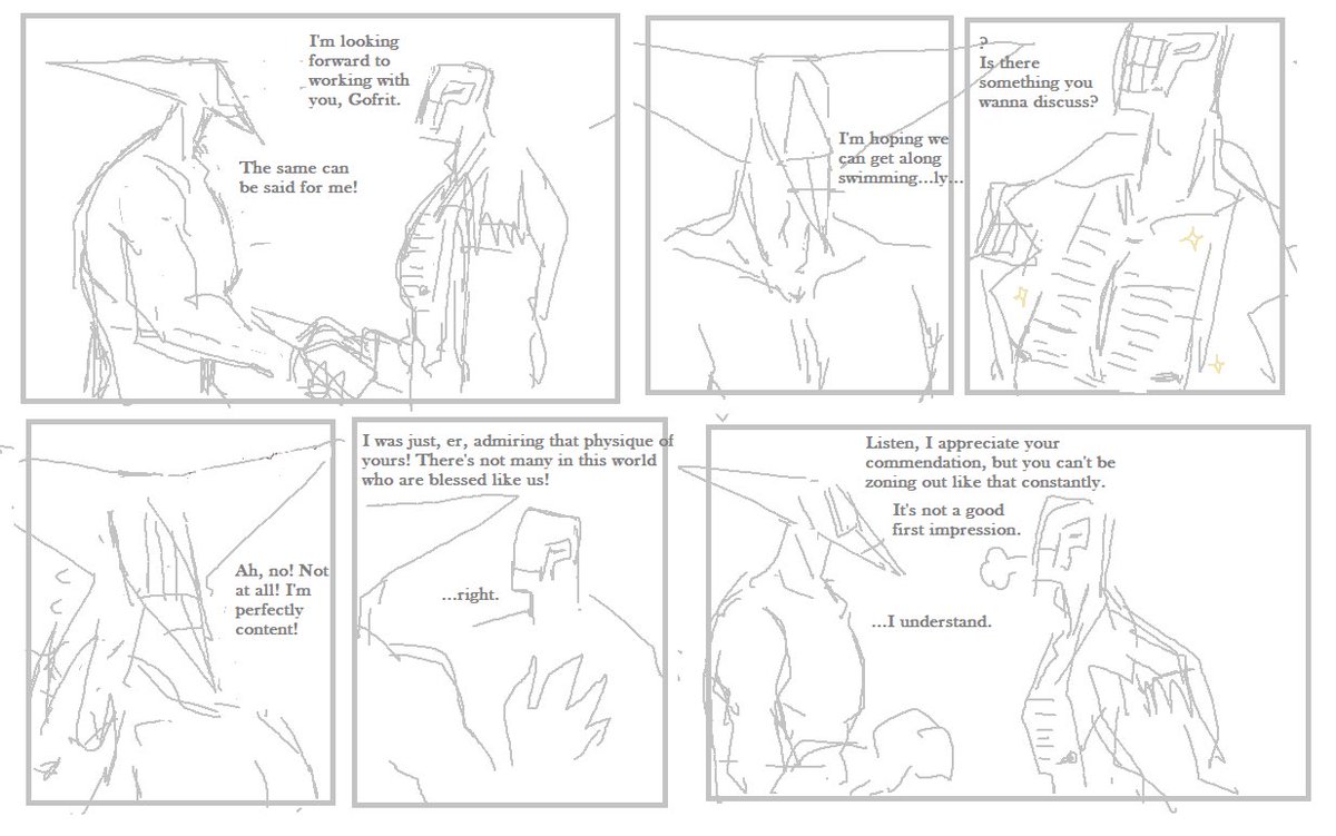 actuhate's tweet photo. sloppy oc + canon interaction thing https://t.co/7CGcDcX5Aq