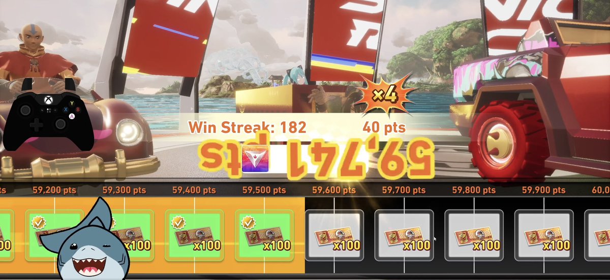nottbSuper's tweet photo. I was emotional about getting this and I’m thankful for the team that I had. We are very hard team to beat with a win rate 97.6% but without the dcs and bugs it’s a 98.9% win rate with a winstreak of 182. 98.893 is the wr for most pts. That marks 16 t10s #SonicRacingCrossWorlds https://t.co/Zg4qQRe6E6