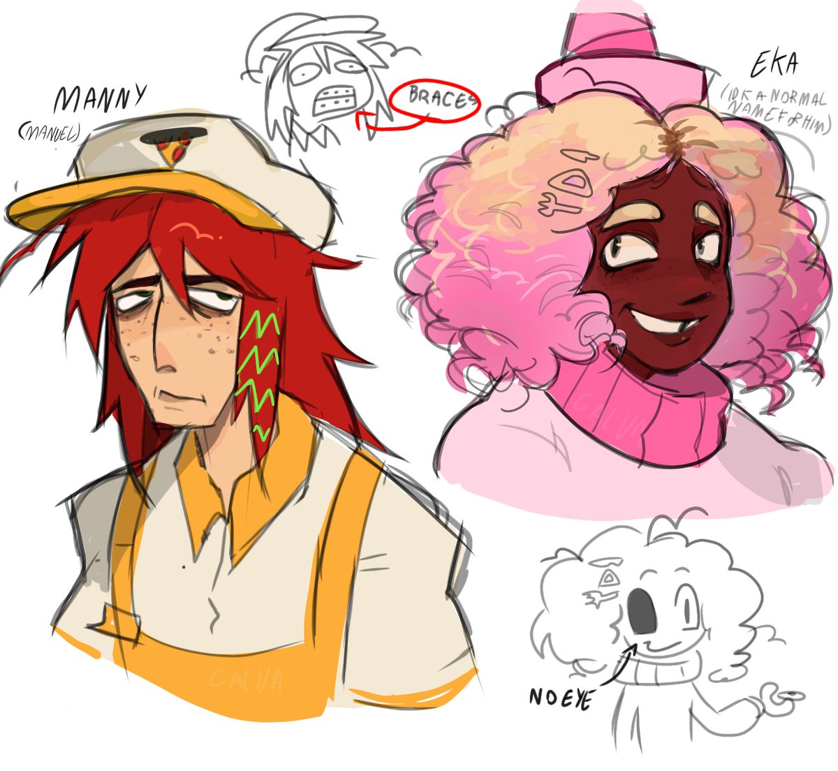CalvaDrogada's tweet photo. Some funhouse gijinkas of eka and manny because i need to draw humans more often lol
#FUNHOUSE https://t.co/6FxyrcVVkj