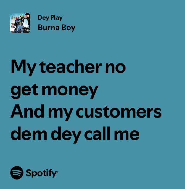 BurnaArchive's tweet photo. @SHAD7G_ @AlbumTalksHQ My teacher no get money 🔥 
Even our teachers wey Dey teach us how to be greater in life sef no get money https://t.co/xXWsYwfL9Z