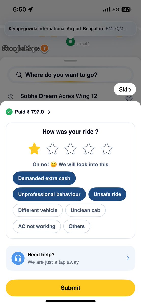 soumyadeepd's tweet photo. @rapidoapp_ @blrcitytraffic @BlrCityPolice drunk driver i ended up paying 400 buck extra as i had safety issue https://t.co/KlG61CkrTm