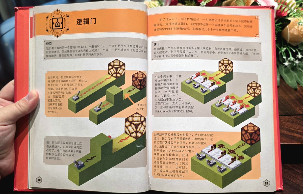 BruceBlue's tweet photo. 两个月前，我写了一条推文，说第一次看到 TapeOut 的白皮书，就让我想起了 Minecraft 里用红石搭建逻辑电路，甚至制造 CPU 的经历。

昨天，我竟然翻出了女儿收藏的这本《Minecraft 我的世界：红石指南》。😂

翻开书，熟悉的画面又回来了：

非门、或门、与门、脉冲发生器、脉冲延长器、分频器……

从一个红石火把、一条红石线路开始，玩家可以一步步搭出逻辑门、时钟、存储器，最终甚至是一台计算机。

当年最玩家着迷的，其实不是在游戏里造出了多么强大的 CPU，而是 Minecraft 只提供了一套简单的基础规则，却允许玩家创造出开发者从未预先设计过的东西。

我觉得这是理解 TapeOut 最有意思的角度。

TapeOut 并不是要证明链上 NAND 比现实 CPU 更高效。它真正值得探索的是：能否把逻辑电路变成一种开放、可验证、可拥有、可复用的链上构件。

Minecraft 让玩家用红石创造机器。

TapeOut 则试图让 Builder 用 NAND、LATCH 和可复用电路，创造新的链上规则、应用与经济关系。

从最初围观，到后来自己组装电路、研究网表、开发工具，再到尝试用电路实现各种有趣的行为，我对 TapeOut 的理解也一直在变化。

而翻到这本书的最后几页，我又发现一件很有意思的事：

它不仅教玩家怎么造电路，还鼓励掌握红石知识的人把技术分享给更多玩家。

一个创造系统真正的生命力，或许从来不是少数人造出了多么复杂的机器，而是越来越多普通人开始利用它创造自己的东西。

早在 2010 年，就已经有人用 Minecraft 红石搭建出了 16 位算术逻辑单元。

此后的十多年里，玩家不断探索，从逻辑门到 CPU、可编程计算机，甚至最终实现了在 Minecraft 里运行 Minecraft。

这一切最初都不是游戏开发者预先设计好的玩法，而是社区利用一套简单的基础规则，自发创造出来的。

这也正是我对 TapeOut 最期待的地方：我们或许还无法想象，未来的 Builder 会用 NAND、LATCH 和 Circuit 创造出什么。

TapeOut 的故事才刚刚开始。

不知道十年后回头看，今天这些 NAND、LATCH 和 Circuit，会不会成为另一个开放创造世界的起点？

📖 两个月前是一个类比，今天翻到这本书，倒像是重新找到了自己最初被 TapeOut 吸引的原因。

Builder Culture 🦾

@TapeOutWorld #TapeOut #Minecraft