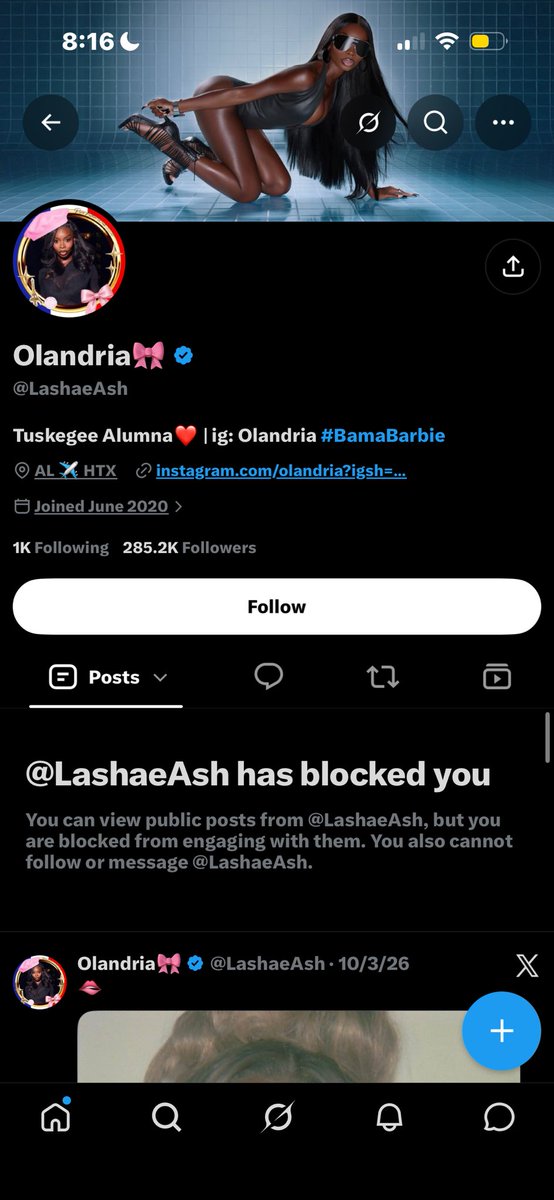 SOLMYACRAVE's tweet photo. Olandria has blocked sol crave, she has one sided beef with sol she’s so jealous of the queen 😭😭😭😭 https://t.co/I5fzBQYfYt