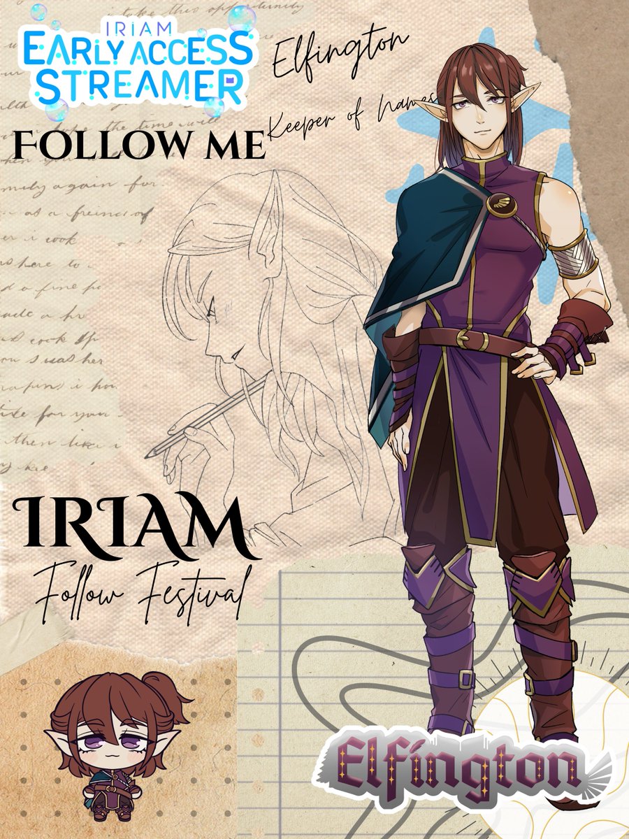 Elfington's tweet photo. I’m Elfington, the storyteller and Keeper of Names. Come find me in my Forest and maybe become a precious sprout.

🌲Storyteller
🪽Singer
🌲Writer

https://t.co/FjjGmnKJ31

#IRIAMMaintFollowFest 
#IRIAMメンテ中のフォロー祭り 
#IRIAMUS
#Vtuber https://t.co/q7aoMTJk4t