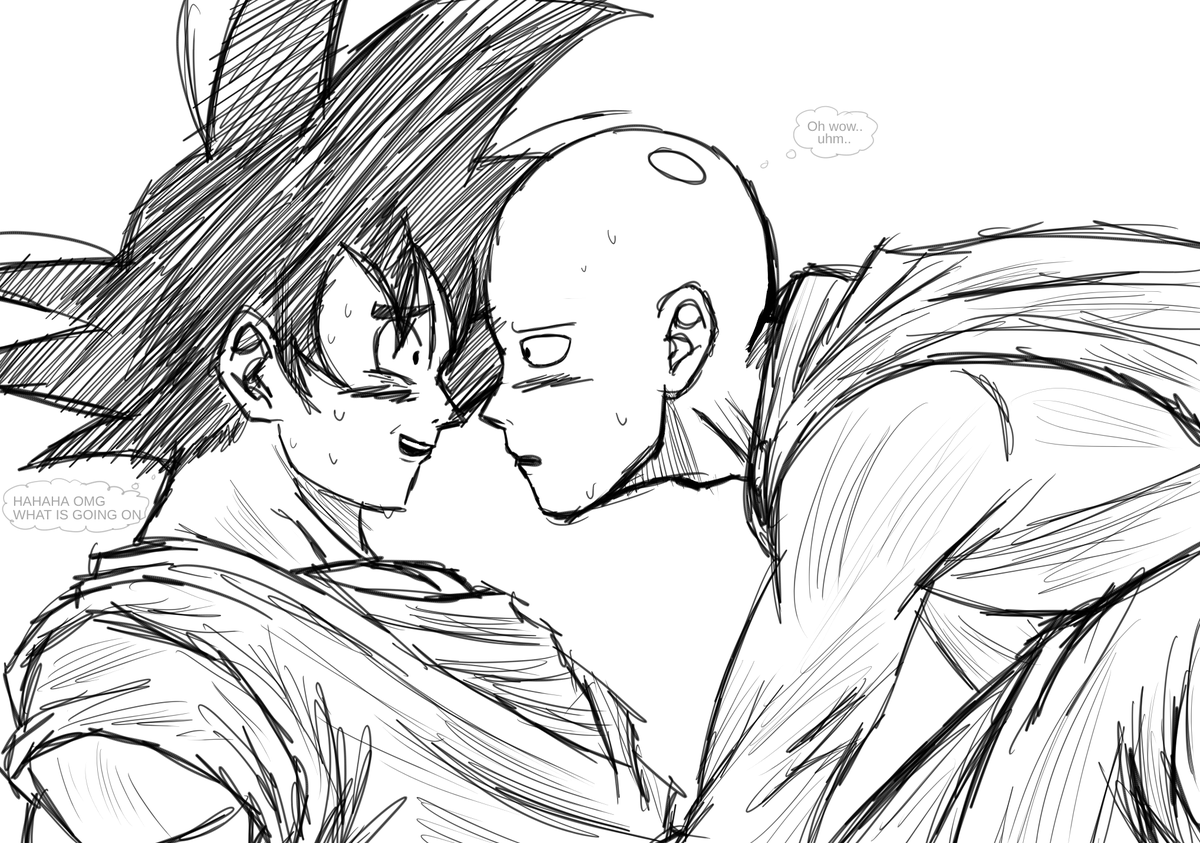 T0AZUKU's tweet photo. Saitama on top of Goku ??? https://t.co/E4sdpX8v0N