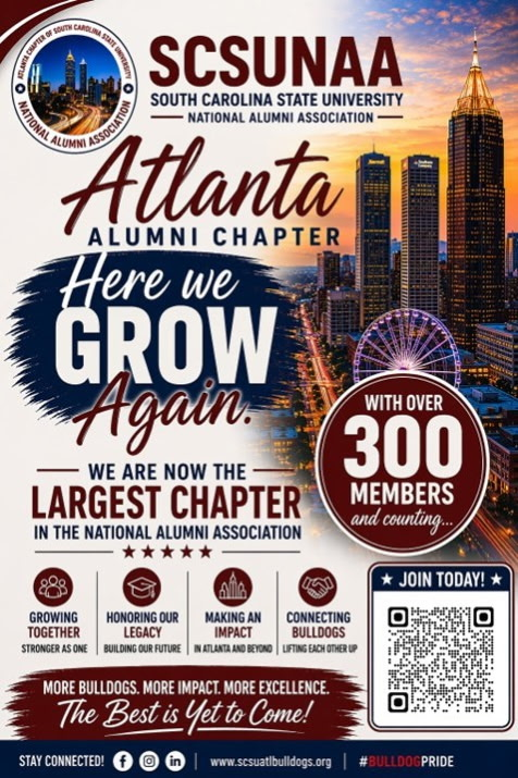 SCSUATLALUMNI's tweet photo. We Are #1 Chapter membership in the @scsunaa! Atlanta Alumni join us as we continue to grow! 
DETAILS: https://t.co/ehVauDLLp5
#AtlantaChapterSCSUNAA #SCSUNAA #Dues #Blessed https://t.co/KdejNOtjDF